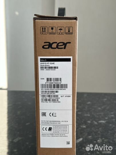 Новый Ноутбук Acer Nitro 5 i5-12400h 16/512 3050