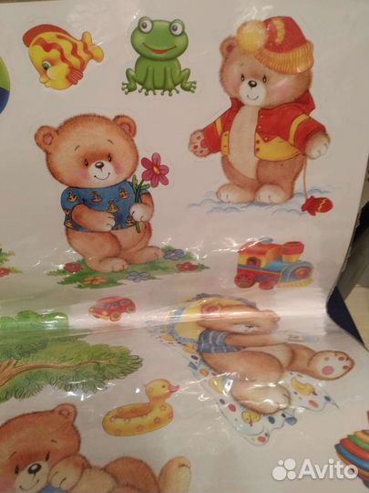 Наклейки для стен, мишки, украшение комнаты