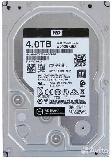 WD Black (WD4005fzbx) 4Tb