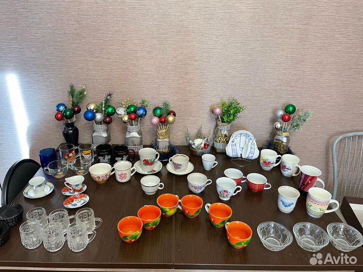 Чайные чашки кружки пары новогодний декор