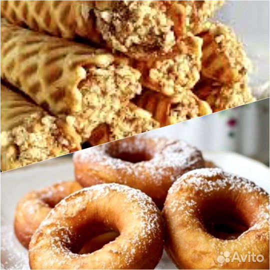 Трубочки со сгущёнкой, пончики