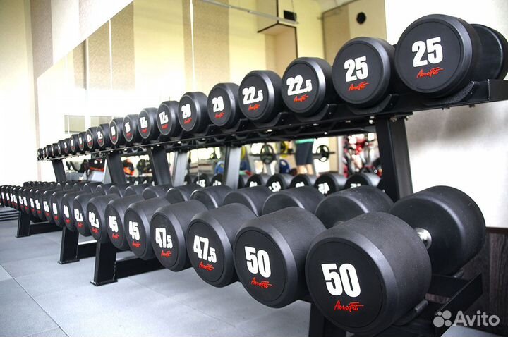 Гантельный ряд обрезиненный профессиональный Aerof