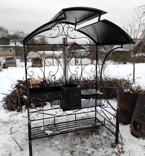 Мангал с печью