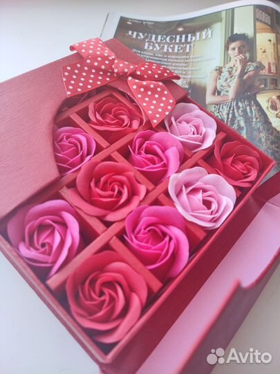 Букет из мыла, мыльных роз подарочный
