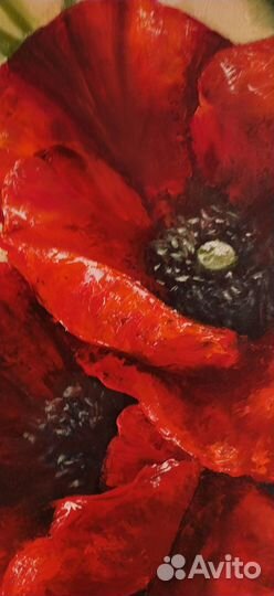 Картина маслом. Цветы. Маки
