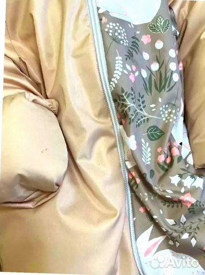 Конверт кокон на овчине утепленный (бежевый лайт)