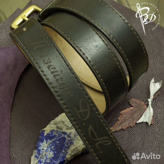 Мужской ремень ручной работы из кожи буйвола