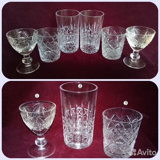 Рюмки, блюда, чайные пары, хрусталь, блюдца СССР