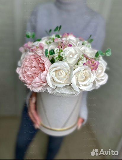 Букет из мыльных цветов пионы розы с доставкой