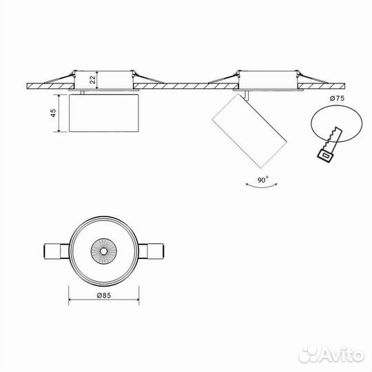 Встраиваемый светодиодный спот DesignLed GW-8001S