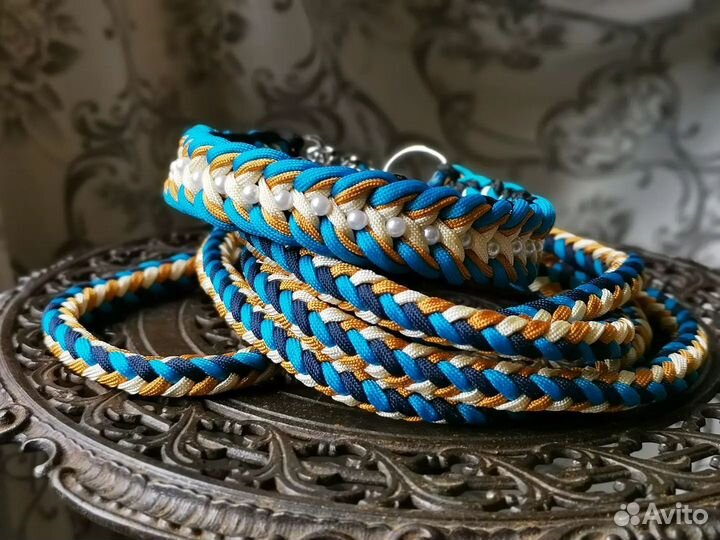 Плетеный поводок и ошейник из паракорда