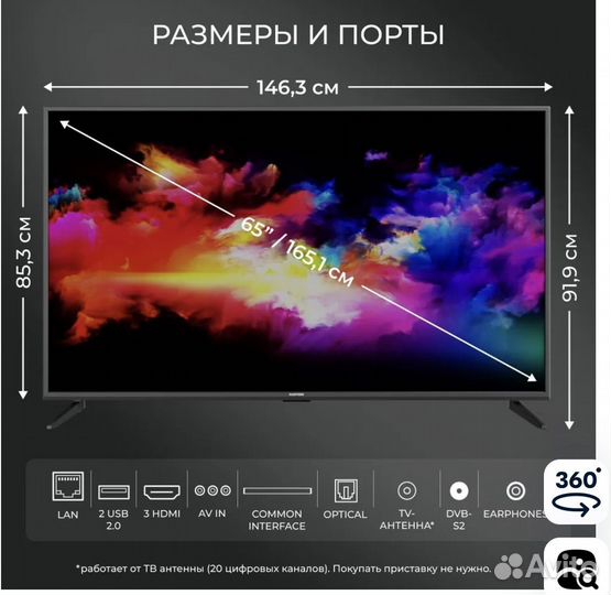 Аренда плазмы 65 дюймов