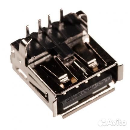 Разъем USB на плату, тип А, черный usba-1J