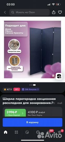 Ширма перегородка для зонирования