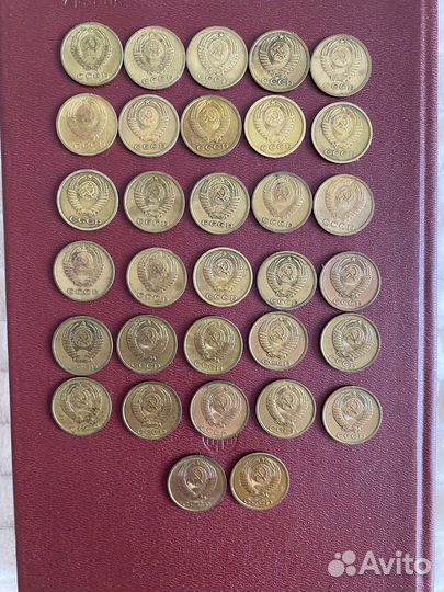 Монеты СССР с1961 по 1991 г номинал 1 и 2 копейки