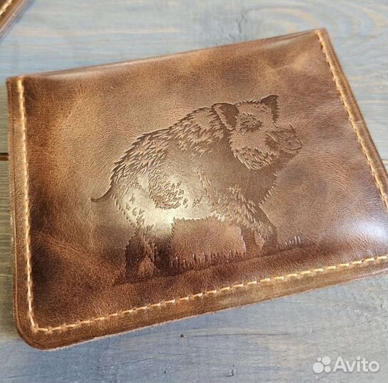Обложка для охотничьих документов (кабан)