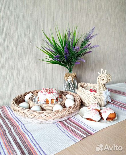 Пасхальный поднос тарелка курица декор