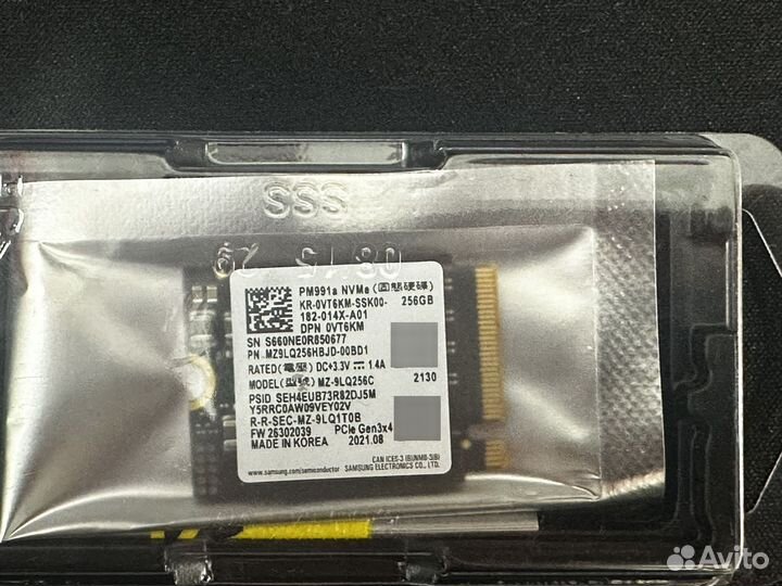 SSD накопитель Samsung 256GB
