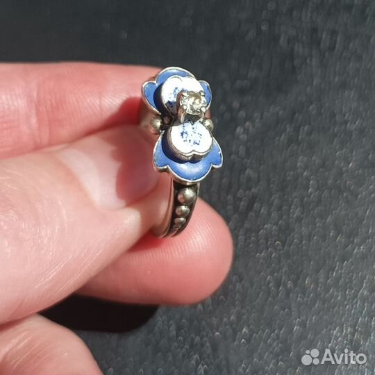 Винтажное кольцо эмаль