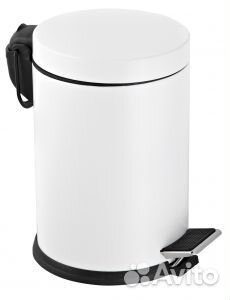 Урна педальная из нержавеющей стали / белый 12 л