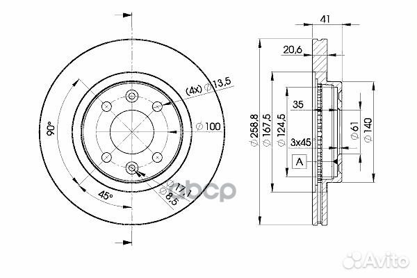 78BD3550-2 к-кт дисков тормозных передних 2шт