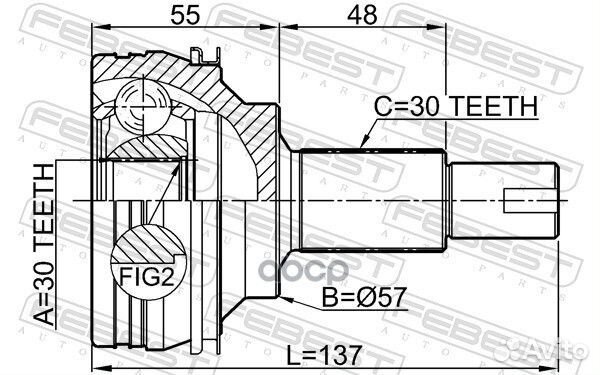 ШРУС 0110GRX125 Febest