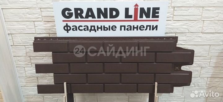 Фасадные панели Grand Line Кирпич Клинкерный classic Шоколадный (Коричневый)