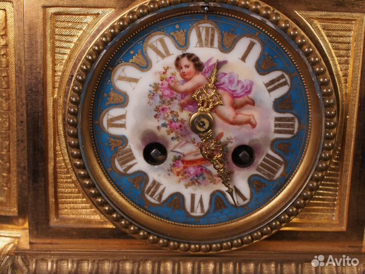 Редкость Антикварные бронзовые часы XIX век. Париж