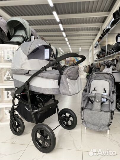 Коляска mario (2 в 1) (riko basic) 10 серый
