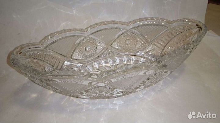 Салатник лодочка хрусталь Ваза для фруктов