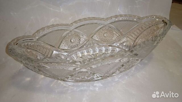 Салатник лодочка хрусталь Ваза для фруктов