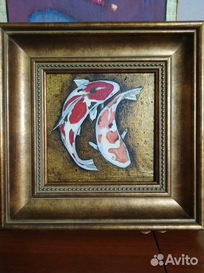 Картина маслом с золочением 