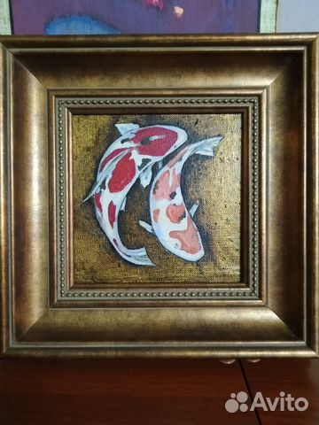 Картина маслом с золочением 