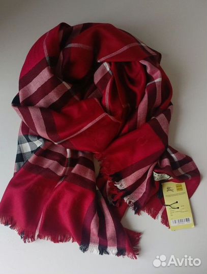Шарф палантин Burberry бордо новый
