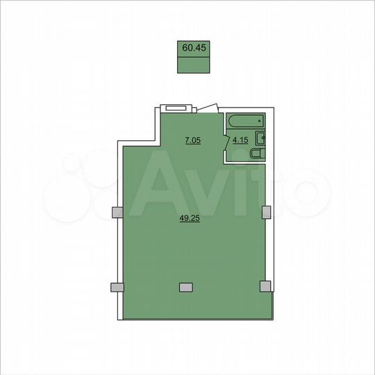 Апартаменты-студия, 60,5 м², 4/29 эт.