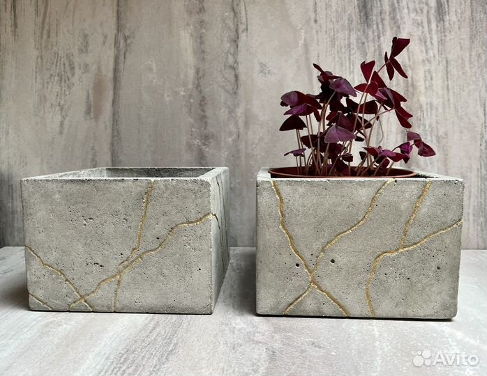 Бетонный вазон кашпо горшок