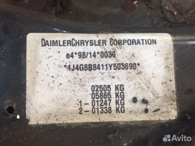 Разбор на запчасти Jeep Grand Cherokee 1999-2003