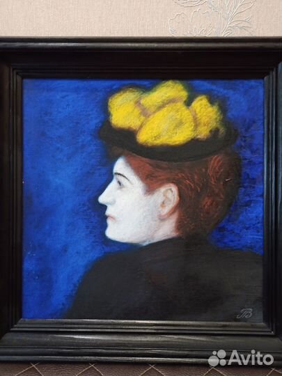 Петряшев, портрет Дамы, 1985г., оргалит, пастель