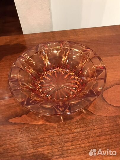 Вазочка карамельное стекло винтаж СССР