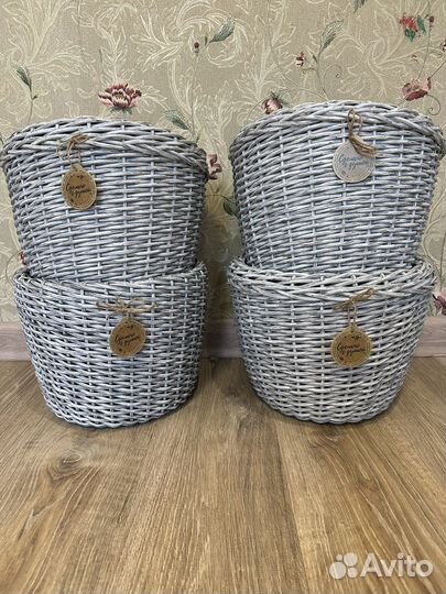 Кашпо из искусственного ротанга