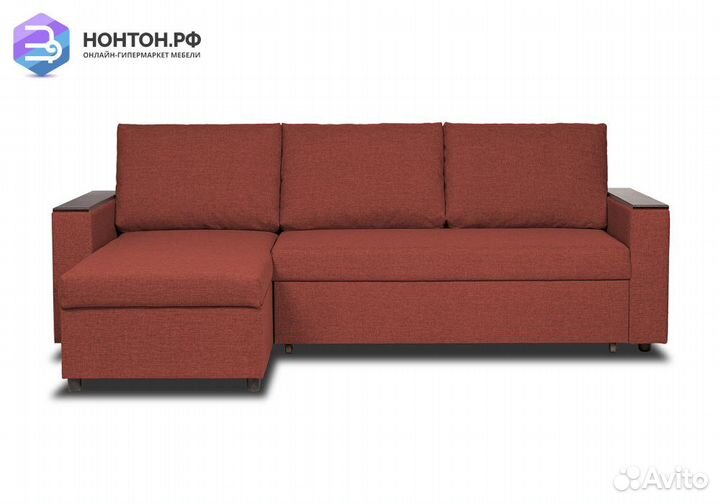 Диван угловой дельфин Тайлер терракотовый