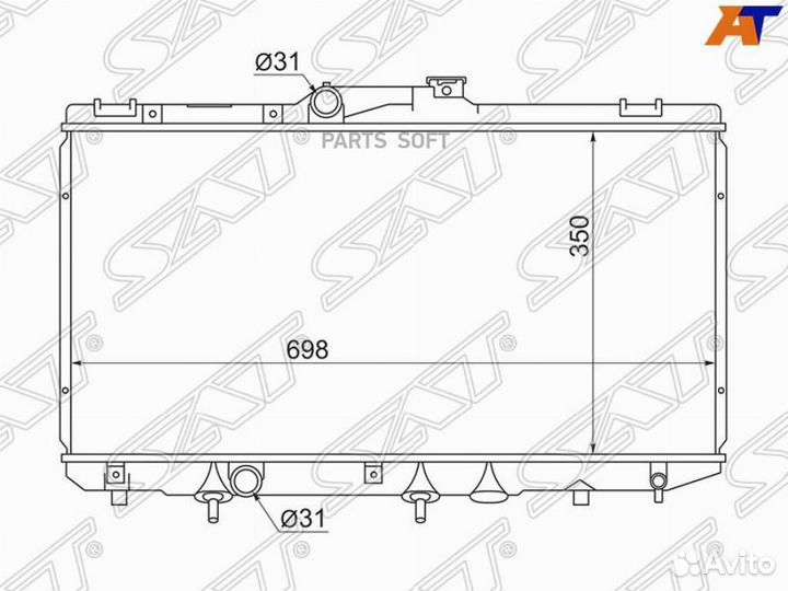 Радиатор Toyota Corolla (E100,E110) 91-02 / Corolla Ceres 92-99 / Corolla Levin 91-00 / Corolla Spac