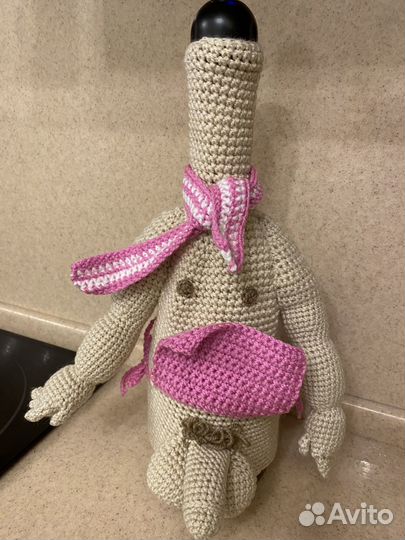 Чехол на бутылку вязаный