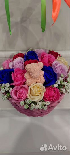 Корзинка с мыльными розами
