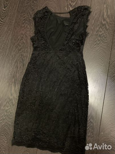 Кружевное платье черное