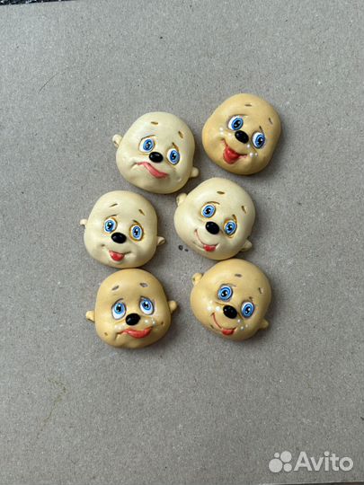 Лица ватных игрушек