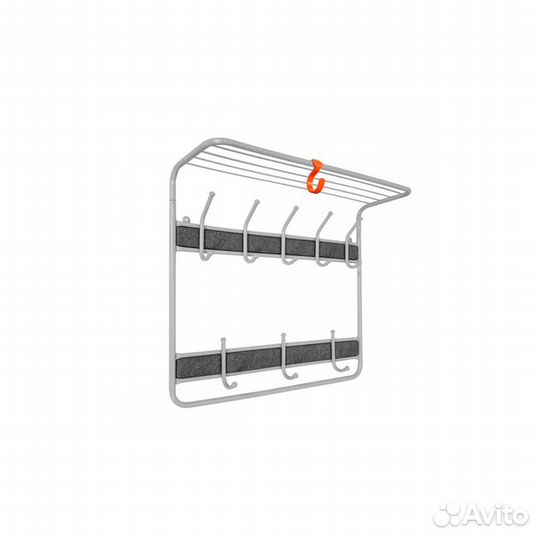 Вешалка с полкой 2-х ярусная со вставкой кожи 22В