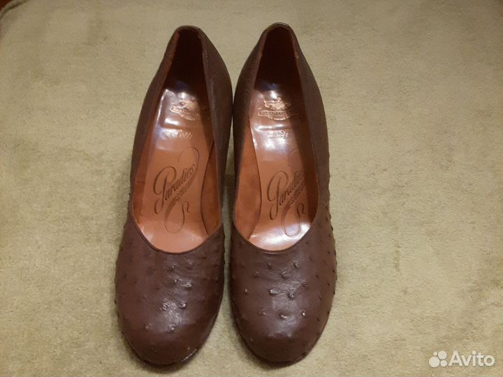 Туфли из кожи страуса р.6(37-38)