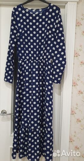 Платье в горох, фуксия Yessica цветы 44 размер