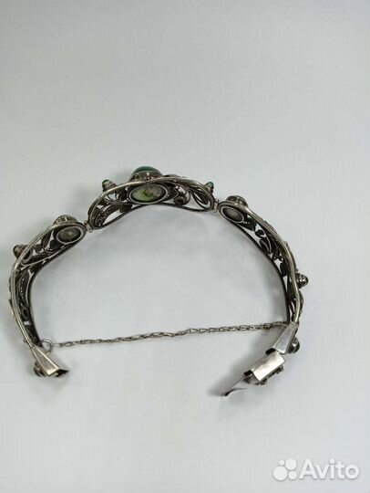 Дореволюционное серебро. Комплект с малахитом